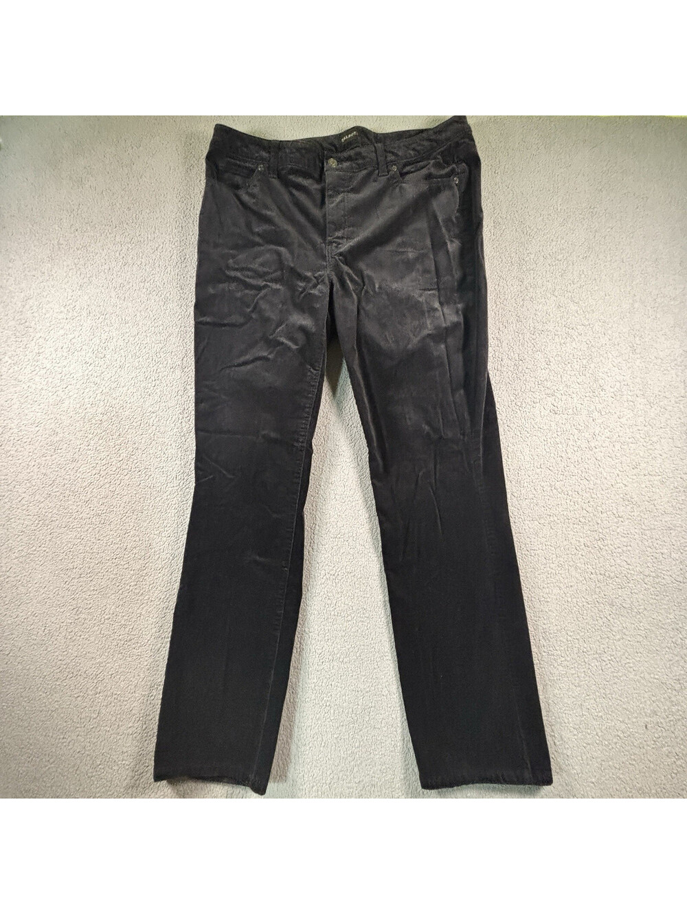 Talbots Black Corduroy Flawless Five Pocket Straight Leg Cotton Stretch Size 14W